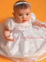 Dress with Floral Embroidered Overlay - White